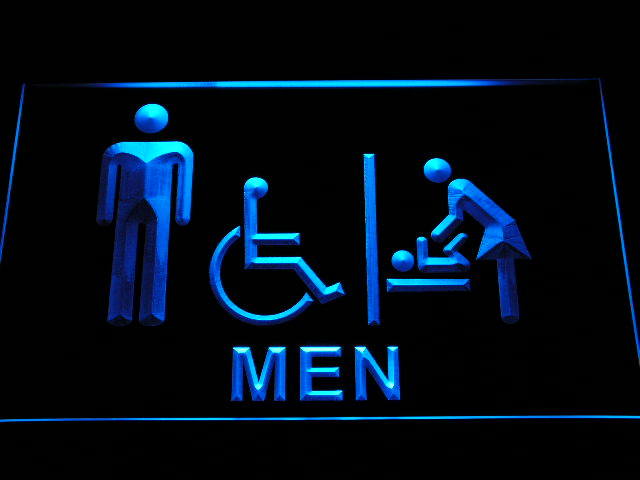 Men Baby Changing Room with Disabled Accessible Toilet Neon Sign